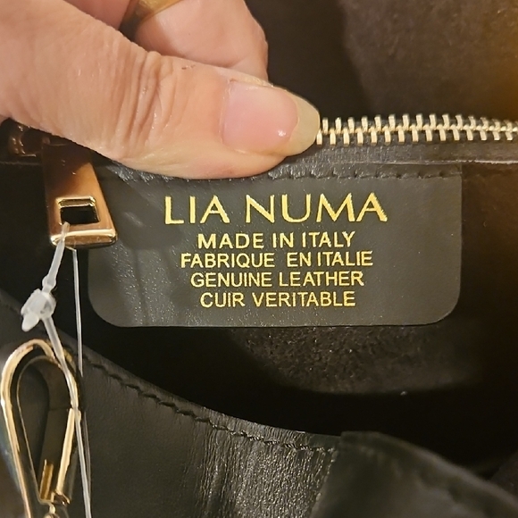 Lia Numa Black and Gold Satchel - Picture 7 of 9